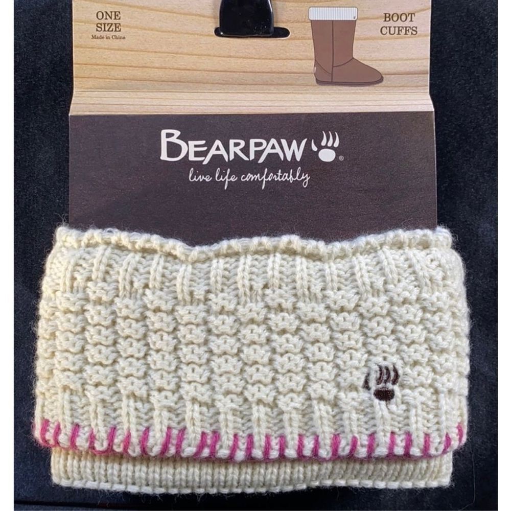 Bearpaw tan and pink boot cuffs NWT